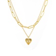 Fashion Microencrusted Zircon Simple Heartshaped Copper Necklacepicture7